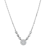 3W417 - Rhodium Brass Necklace with AAA Grade CZ in Clear - Alamode - Flyclothing LLC