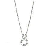 3W421 - Rhodium Brass Necklace with AAA Grade CZ in Clear - Alamode - Flyclothing LLC