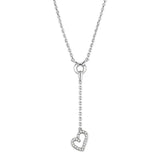 3W425 - Rhodium Brass Necklace with AAA Grade CZ in Clear - Alamode - Flyclothing LLC