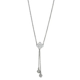 3W427 - Rhodium Brass Necklace with AAA Grade CZ in Clear - Alamode - Flyclothing LLC
