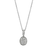 3W432 - Rhodium Brass Necklace with AAA Grade CZ in Clear - Alamode - Flyclothing LLC