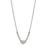 3W433 - Rhodium Brass Necklace with AAA Grade CZ  in Clear - Alamode