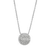 3W436 - Rhodium Brass Necklace with AAA Grade CZ  in Clear - Alamode