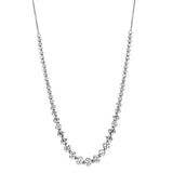 3W440 - Rhodium Brass Necklace with AAA Grade CZ in Clear - Alamode - Flyclothing LLC