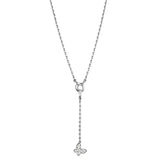3W443 - Rhodium Brass Necklace with AAA Grade CZ in Clear - Alamode - Flyclothing LLC