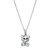 3W445 - Rhodium Brass Necklace with AAA Grade CZ in Clear - Alamode - Flyclothing LLC