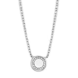 3W447 - Rhodium Brass Necklace with AAA Grade CZ in Clear - Alamode - Flyclothing LLC