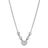 3W449 - Rhodium Brass Necklace with AAA Grade CZ  in Clear