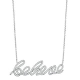 3W454 - Rhodium Brass Necklace with AAA Grade CZ in Clear - Alamode - Flyclothing LLC