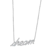 3W455 - Rhodium Brass Necklace with AAA Grade CZ  in Clear - Alamode
