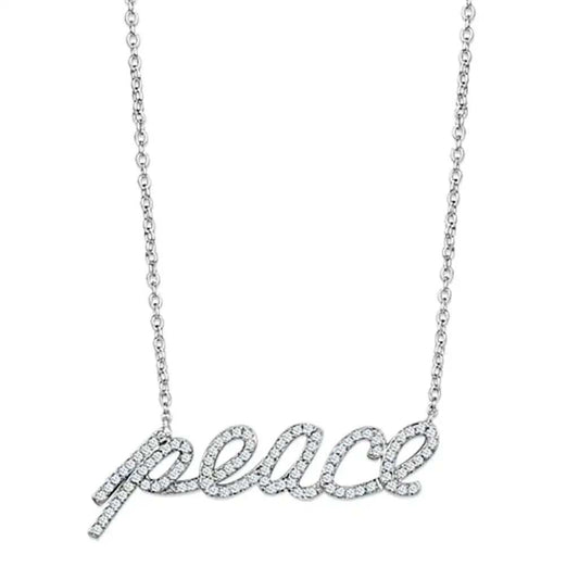 3W457 - Rhodium Brass Necklace with AAA Grade CZ in Clear - Alamode - Flyclothing LLC