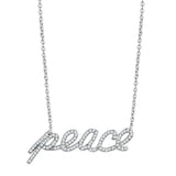 3W457 - Rhodium Brass Necklace with AAA Grade CZ  in Clear - Alamode