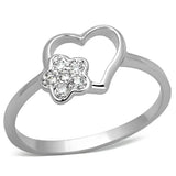 3W472 - Rhodium Brass Ring with AAA Grade CZ in Clear - Alamode - Flyclothing LLC