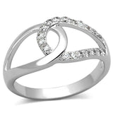 3W474 - Rhodium Brass Ring with AAA Grade CZ in Clear - Alamode - Flyclothing LLC