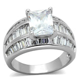 3W475 - Rhodium Brass Ring with AAA Grade CZ in Clear - Alamode - Flyclothing LLC