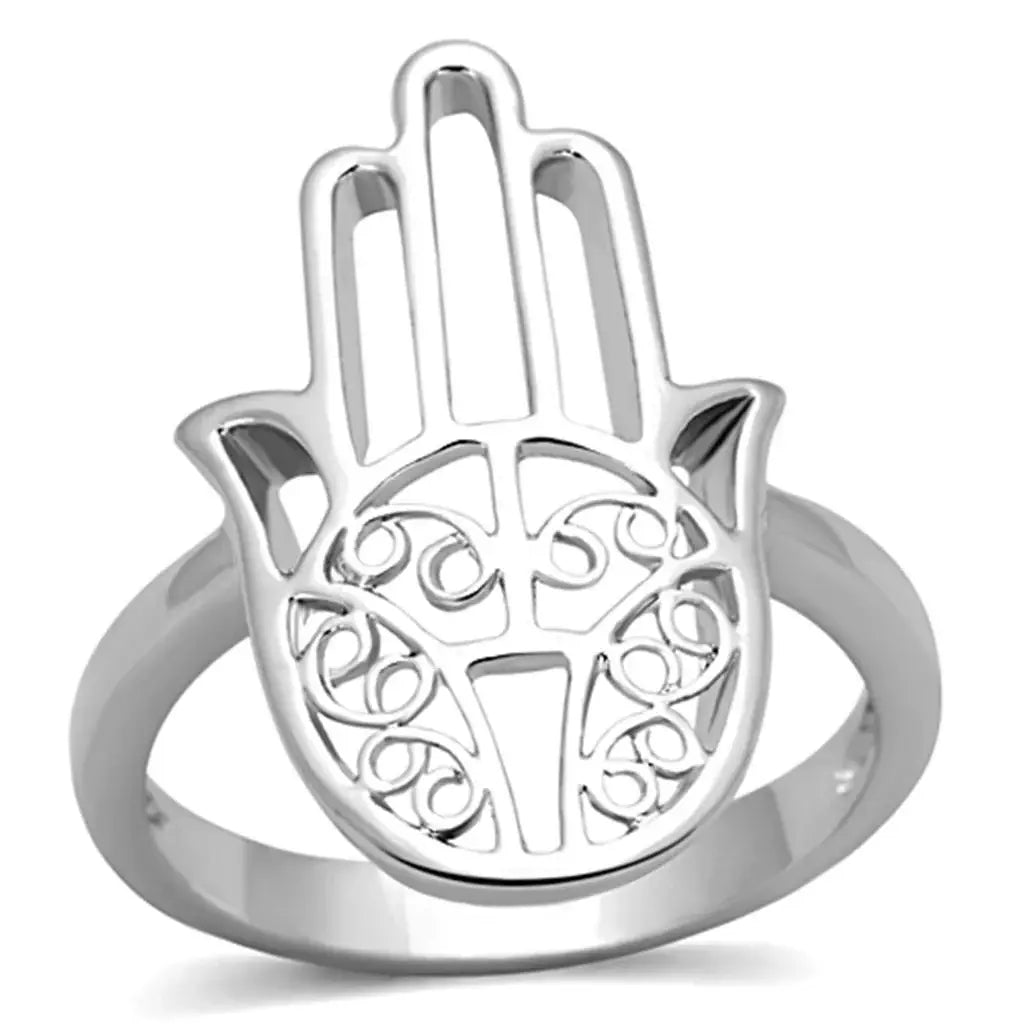 3W486 - Rhodium Brass Ring with No Stone - Alamode - Flyclothing LLC