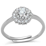3W501 - Rhodium Brass Ring with AAA Grade CZ in Clear - Alamode - Flyclothing LLC