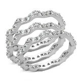 3W508 - Rhodium Brass Ring with AAA Grade CZ  in Clear - Alamode