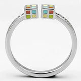 3W525 - Rhodium Brass Ring with AAA Grade CZ in Clear - Alamode - Flyclothing LLC