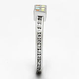 3W525 - Rhodium Brass Ring with AAA Grade CZ in Clear - Alamode - Flyclothing LLC