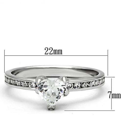3W527 - Rhodium Brass Ring with AAA Grade CZ in Clear - Alamode - Flyclothing LLC