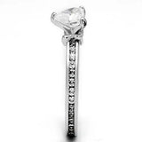 3W527 - Rhodium Brass Ring with AAA Grade CZ in Clear - Alamode - Flyclothing LLC