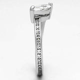 3W528 - Rhodium Brass Ring with AAA Grade CZ in Clear - Alamode - Flyclothing LLC