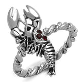 3W563 - Rhodium Brass Ring with Top Grade Crystal in Siam - Alamode - Flyclothing LLC