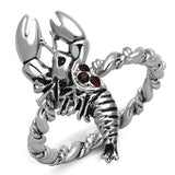 3W563 - Rhodium Brass Ring with Top Grade Crystal  in Siam - Alamode