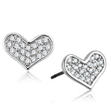 3W645 - Rhodium Brass Earrings with AAA Grade CZ in Clear - Alamode - Flyclothing LLC