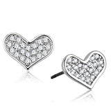 3W645 - Rhodium Brass Earrings with AAA Grade CZ  in Clear - Alamode