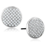 3W666 - Rhodium Brass Earrings with AAA Grade CZ in Clear - Alamode - Flyclothing LLC