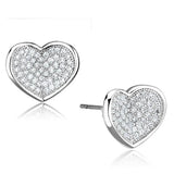 3W668 - Rhodium Brass Earrings with AAA Grade CZ in Clear - Alamode - Flyclothing LLC