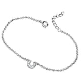 3W710 - Rhodium Brass Bracelet with AAA Grade CZ  in Clear