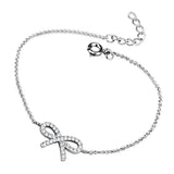 3W712 - Rhodium Brass Bracelet with AAA Grade CZ in Clear - Alamode - Flyclothing LLC