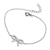 3W712 - Rhodium Brass Bracelet with AAA Grade CZ  in Clear - Alamode