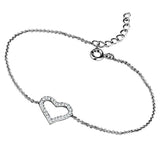 3W713 - Rhodium Brass Bracelet with AAA Grade CZ  in Clear - Alamode