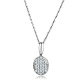 3W716 - Rhodium Brass Chain Pendant with AAA Grade CZ  in Clear - Alamode