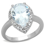3W750 - Rhodium Brass Ring with AAA Grade CZ in Clear - Alamode - Flyclothing LLC