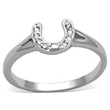 3W762 - Rhodium Brass Ring with AAA Grade CZ  in Clear - Alamode