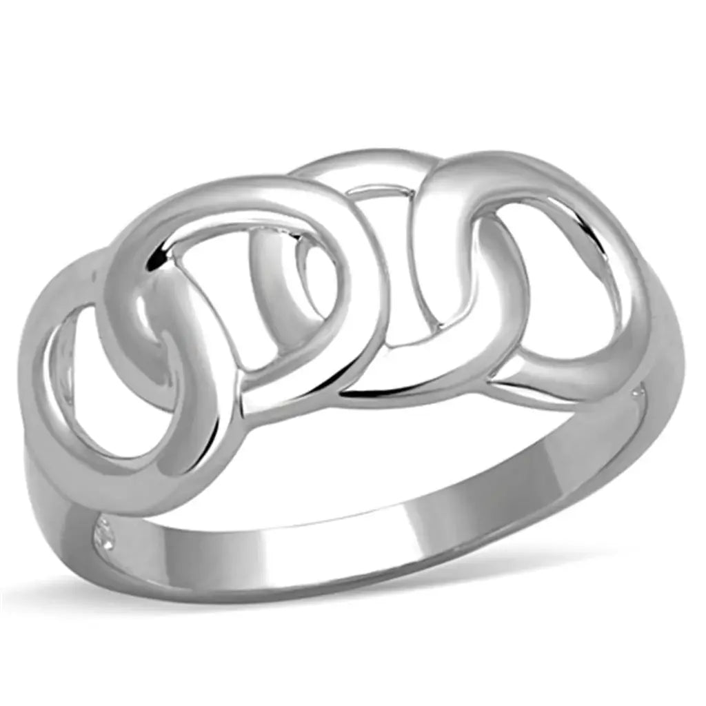 3W783 - Rhodium Brass Ring with No Stone - Alamode - Flyclothing LLC