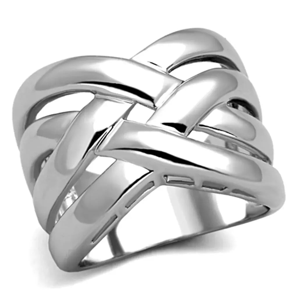 3W784 - Rhodium Brass Ring with No Stone - Alamode - Flyclothing LLC