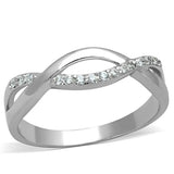 3W796 - Rhodium Brass Ring with AAA Grade CZ in Clear - Alamode - Flyclothing LLC