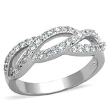 3W809 - Rhodium Brass Ring with AAA Grade CZ in Clear - Alamode - Flyclothing LLC