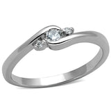 3W822 - Rhodium Brass Ring with AAA Grade CZ in Clear - Alamode - Flyclothing LLC