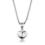 3W825 - Rhodium Brass Chain Pendant with AAA Grade CZ in Clear - Alamode - Flyclothing LLC