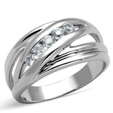 3W830 - Rhodium Brass Ring with AAA Grade CZ in Clear - Alamode - Flyclothing LLC