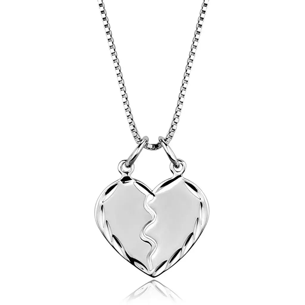 3W842 - Rhodium Brass Chain Pendant with No Stone - Alamode - Flyclothing LLC
