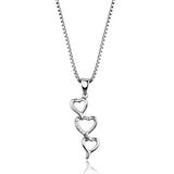 3W843 - Rhodium Brass Chain Pendant with AAA Grade CZ in Clear - Alamode - Flyclothing LLC