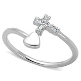 3W860 - Rhodium Brass Ring with AAA Grade CZ in Clear - Alamode - Flyclothing LLC